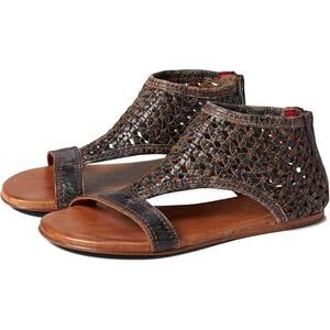 Bed Stu Kimberly Lux Leather Gladiator Sandals Black Distressed Women Size 9 New